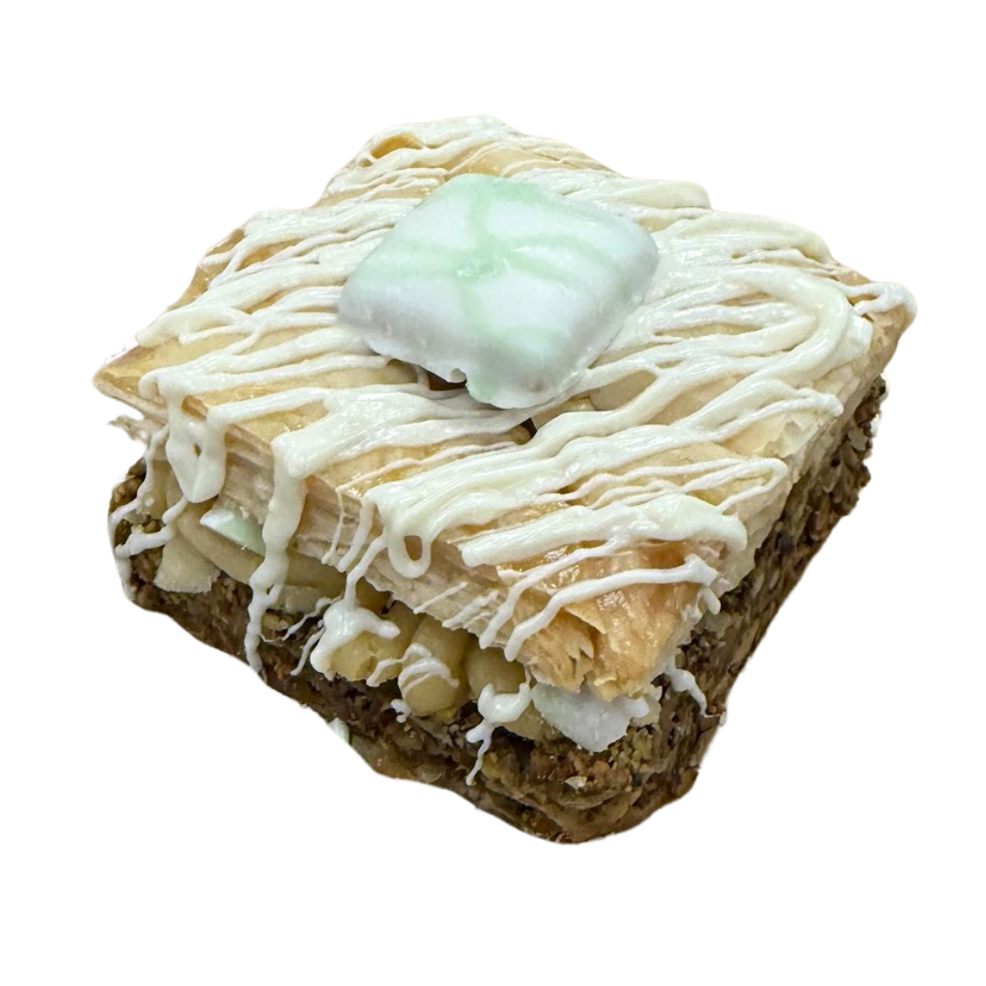 Cookie Keylime baklava — white chocolate and keylime cookie over walnut baklava