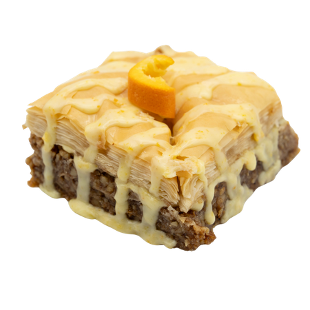 Orange baklava with citrus zest glaze